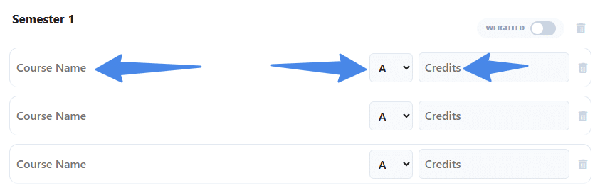 how to use gpa calculator